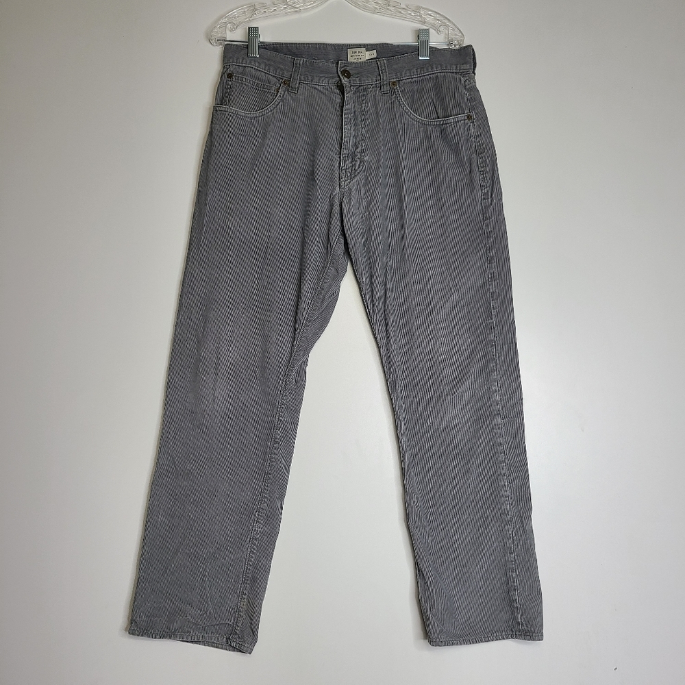 J Crew Factory Mens Gray Straight fit Jeans corduroy sz 32  x 30